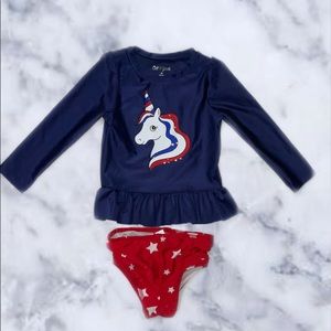 Cat & Jack Toddler Girls Swimsuit Set NWT UPF 50+